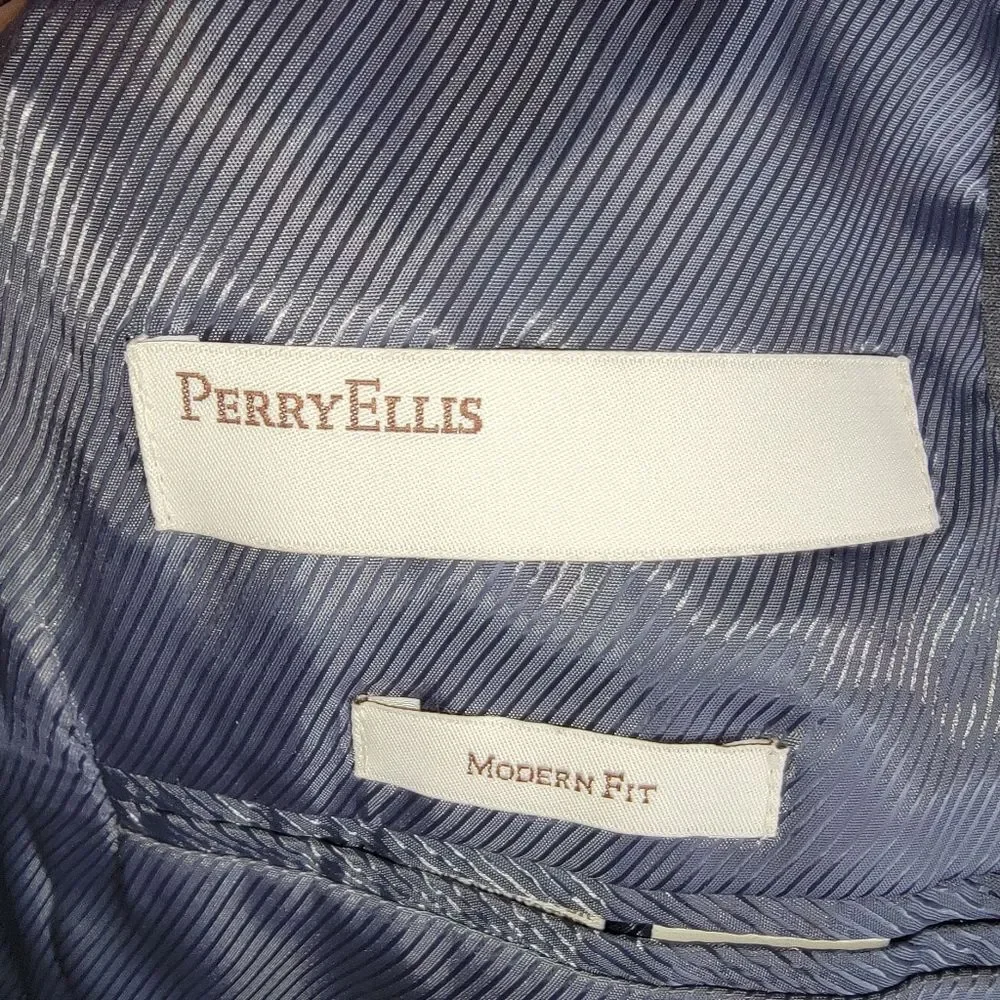 Perry Ellis Modern Fit gray suit blazer jacket size 38